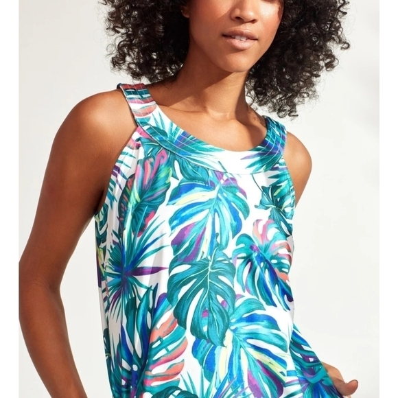 Caribbean Joe Tropical Print Tank Dress Size Medium, Beachwear, Colorful - Picture 12 of 12